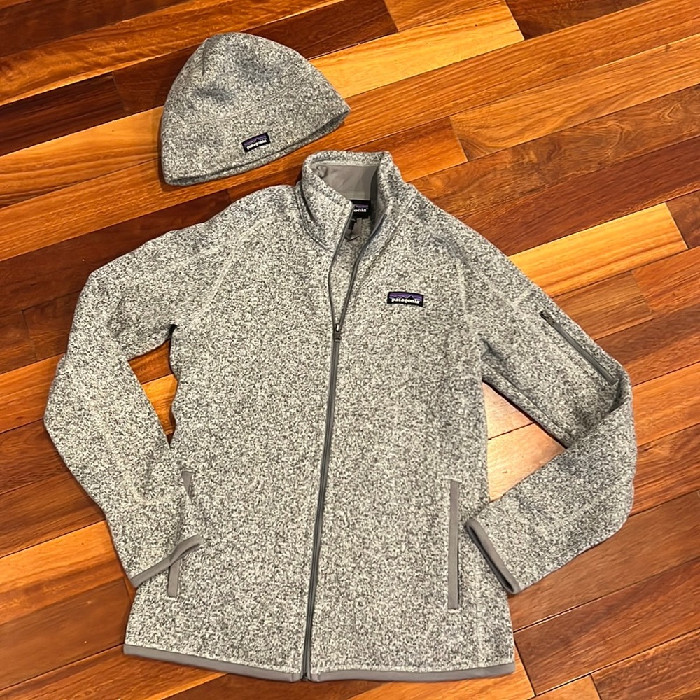 Patagonia Gray Jacket and Hat Set